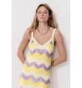 Robe Longue en Maille Femme - Multicolore Raye