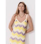 Robe Longue en Maille Femme - Multicolore Raye