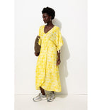 Robe Longue Imprimée Femme - Jaune Imprime