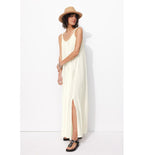 Robe Longue à Bretelles Femme - Naturel Uni Clair