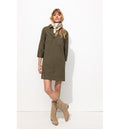 Robe Col Vareuse Léopard - Kaki Uni Fonce