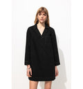 Robe Courte Col Vareuse - Noir Uni Fonce