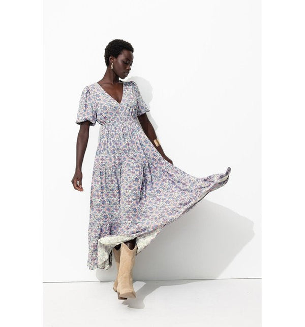 Robe Longue Imprimée Femme - Naturel Imprime