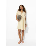 Robe Courte Babydoll Femme - Naturel Uni Clair