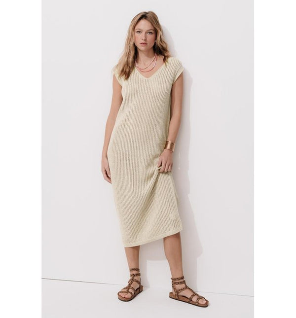 Robe-pull Pailletée Femme - Naturel Uni Clair