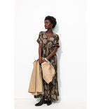 Longue Robe Léopard Femme - Kaki Imprime