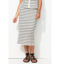 Jupe Midi en Tricot Femme - Noir Raye