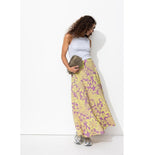 Jupe Longue Imprimée Femme - Violet Imprime