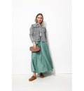 Jupe Longue en Satin Femme - Gris Uni Fonce