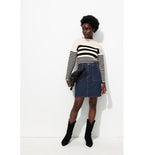 Jupe Courte en Jean Brut Femme - Jeans Uni Fonce