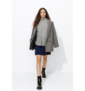 Jupe Courte en Tricot Femme - Bleu Uni Fonce
