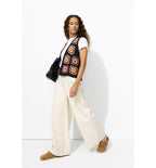 Gilet sans Manches en Crochet - Bleu Imprime