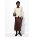 Cardigan Boutonné Femme - Naturel Uni Clair