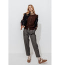 Cardigan Boutonné Femme - Marron Uni Fonce