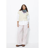 Cardigan sans Manches Femme - Naturel Uni Clair