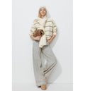 Pull Moelleux Rayé Femme - Naturel Raye