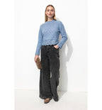 Pull Ajouré Effet Superposé - Bleu Uni Colore