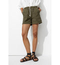 Short Uni en Toile Femme - Kaki Uni Fonce
