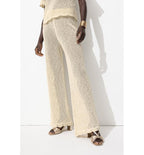 Pantalon en Crochet Femme - Naturel Uni Clair
