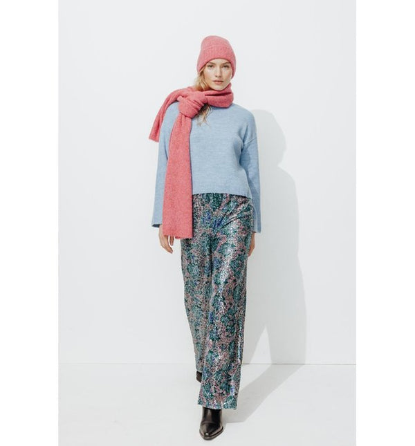 Pantalon Large à Paillettes - Multicolore Imprime