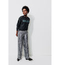 Pantalon Large à Paillettes - Noir Imprime