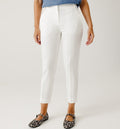 Pantalon Cigarette Femme - Blanc Uni Clair