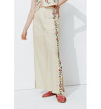 Pantalon Brodé Point de Croix - Naturel Uni Clair