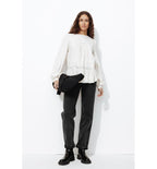 Basile Jean Droit High Rise - Noir Uni Fonce