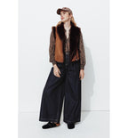 Jean Extra-large Taille Haute - Jeans Uni Fonce