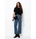 Hector Jean Taille Haute - Jeans Uni Fonce