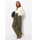 Pantalon Large Version Longue - Kaki Uni Fonce