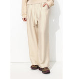 Pantalon Large Rayures Tennis - Naturel Raye