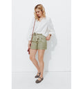 Short à Pinces + Ceinture - Kaki Uni Clair