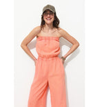 Combipantalon en Gaze de Coton - Rose Uni Colore