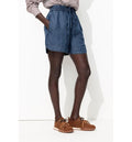 Short en Lyocell Femme - Jeans Uni Fonce