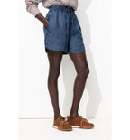 Short en Lyocell Femme - Jeans Uni Fonce