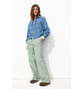 Billy Pantalon Large Rayé - Kaki Raye