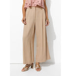 Pantalon Large à Pinces Femme - Naturel Uni Clair