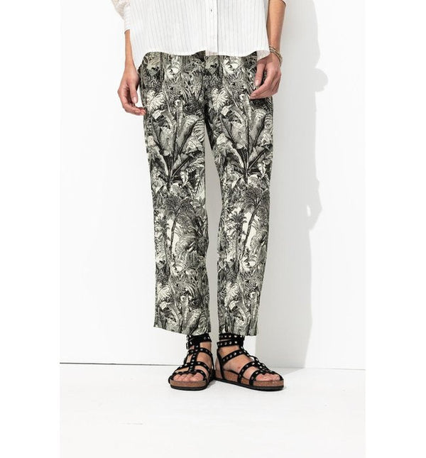 Pantalon Court Imprimé Femme - Noir Imprime