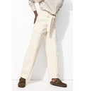 Pantalon Barrel Taille Haute - Naturel Uni Clair