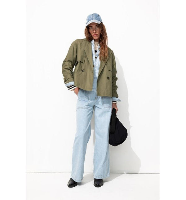 Veste Trench Femme - Kaki Uni Fonce