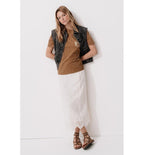 T-shirt Motif Dos Femme - Marron Imprime