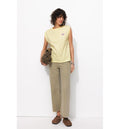 T-shirt à Écusson Femme - Jaune Uni Colore