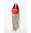 T-shirt Motif Campus Femme - Rouge Imprime
