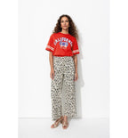 T-shirt Motif Campus Femme - Rouge Imprime