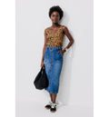 Débardeur Col V en Coton Femme - Marron Imprime