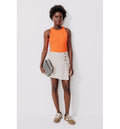 Débardeur Fluo en Coton Côtelé - Orange Uni Colore