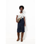 T-shirt Col V Femme - Blanc Uni Clair