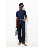 T-shirt Col Rond Éco-conçu - Bleu Uni Fonce