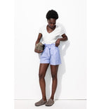 T-shirt Col V Femme - Blanc Uni Clair